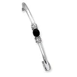 Sterling Silver 3.75mm Onyx Slip-on Bangle Bracelet QB2