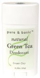 Pure & Basic Green Tea All-Natural Deodorant Sticks - Herbal 2.2 oz. (Pack of 8)