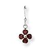 Sterling Silver Synthetic Red Flower Dangle