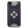 Black Floral Purple Protector Case for iPhone 4