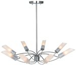 Access Lighting - 50509-BS/FST: Solar - 8 Light Chandelier - Brushed Steel Finish/Frosted Glass