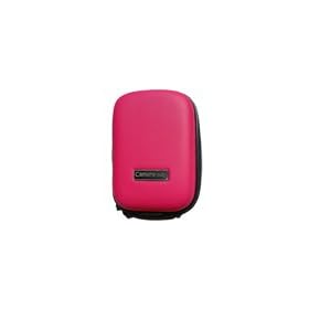Hard Smooth Surface Digital Camera Bag (Magenta and Black) for Agfa camera by CellularFactory