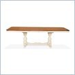 International Concepts Madison Park 82 Double Pedestal Table with 14 Extension in Heritage Oak/Pearl Finish