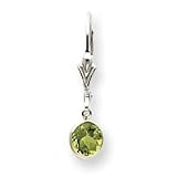 Sterling Silver Peridot Leverback Earrings