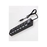 7-Port USB Hub with On/Off Switches Black for Hp laptop