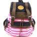 IBSound Stripe School College Bag - Fashionable Canvas Backpack / Unisex Laptop Bag for Teens, Students / Perfect Outdoor Travel Basic Backpack / Casual Daypack (Pink)