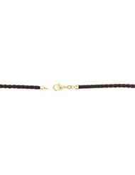 Brown Braided Leather Cord Chain 14K Gold Yellow Ch752 16 Inch