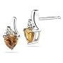 0.03 Ct Diamond & 0.87 Cts Citrine Earrings in 14K White Gold.