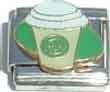 Clearly Charming Coffee Cup Italian Charm Bracelet Link