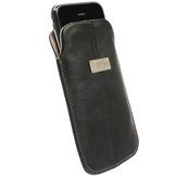 Krusell Luna XL Soft Leather Mobile Phone Pouch with carabiner clip – Black/Sand (Extra Large) for Blackberry, Bold 9000, Curve, 8520, 7100g, 7100v, 8800, 8830, Storm, Storm2, 9520/9550, 9630, Palm Treo 500v, 680, 700P, 750, 755P, 800w, Tungsten W, PalmOne Treo 600, 650, 700, Qtek 9100, 9600, S100, Alcatel, One Touch Easy DB, Alcatel One Touch Pocket, Archos Gmini 400, Asus, Mars II, P527, P535, P750, AT&T 8925 Tilt, BELL HTC 6800, Benefon Dragon, iO, Cingular, 8125, 8525, Dopod 838, C730, C800, E-ten G500, M500, M600, M600+, M700, X500, X800, Gigabyte GSmart MS800, HTC G1, HD2, Max 4G, Mda Basic, P4350, S630, Touch HD, Tytn, Tytn II P4550, TytNII, i-mate K-Jam, Zune, Mitac Mio 169, A700, A701, Motorola, A1000, i265, MOTO Q 9h, Q music 9m/c, Nokia, 6630, 6708, N90, N900, N91, N92, N93, N93i, O2 XDA Terra, Zinc, Samsung, Epix SGH-i907, i770, SCH-i830, SGH-i617, Blackjack II, SGH-i780, Sharp, V802, V903, Siemens/BenQ P50, Sonim XP3, Sony Ericsson, P990, Sprint PPC-6800, T-Mobile, MDA Vario, Vario V, Pulse, Verizon XV6800, VPA Compact II, III, IV