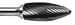 1/4 Style H Flame Shape 1/4 Shank Single Cut Carbide Burr SH-1