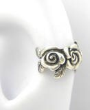 Sterling Silver Rose Ear Cuff Handcrafted Flower Earring