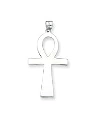Ankh Pendant,w/18" Silver Box Chain Necklace Sterling Silver,
