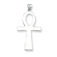 Sterling Silver Ankh Cross Pendant with 20 Inch Sterling Silver Chain