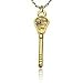 Gold Lacrosse Stick Pendant Necklace with Cubic Zirconium by First String Jewelry - IS