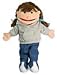 Toys : Small Puppet Buddie White Girl with Brown Hair Puppet