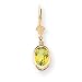14k 8x6mm Oval Peridot Leverback Earrings