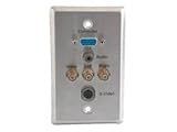 Impact Acoustics - Wall plate - HD-15, RCA X 3, 4 pin mini-DIN, mini-phone stereo 3.5 mm - stainless steel - 1-gang