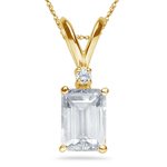 0.02 Cts Diamond & 0.55 Cts White Sapphire Pendant 