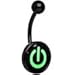 Body Candy Glow in the Dark Power Button Belly Button Ring 14G Surgical Steel Body Jewelry