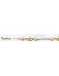 Gold Bracelet 7" Sanddollar, Starfish & Scallop Bismark Bracelet