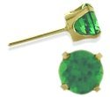 0.25Ct. Genuine 3mm Emerald 14 Karat Yellow Gold Round Earrings