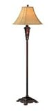 Lite Source C61098 Glenda Floor Lamp, Dark Bronze with Glass Decoration with Fabric Shade