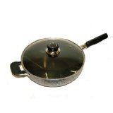 ALUMINIUM NON-STICK WOK 28cms WITH GLASS LID