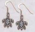 Aqua Crystal Sea Turtle Earrings