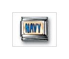 NAVY (writing) Blue Classic Enamel, Italian Charm by Nomination Charms