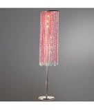 Eurofase Lighting 16947-016 Cyra 8 Light Floor Lamp in Chrome with Red Drapes crystal