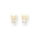 14k 3.8mm Cultured Pearl and CZ Childrens Earrings