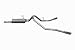 Dual Extreme Exhaust Kit Exits Behind Rear Tire At An Aggressive Angle Incl. Muffler/2.5 in. Pipes/3.5 in. Stainless Tips/Hangers/Clamps Aluminized