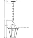 IMAGE OF Hanover Lantern B5520ASI Manor Large 1 Light Outdoor Hanging Lantern in Antique Silver with Frosted Glass glass