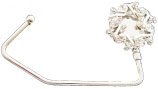 1 Up Scale Silver Mirror with Swarovski Crystal Purse Hook with black velvet pouch