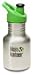 Klean Kanteen 12 oz Stainless Steel Water Bottle (Sports Cap 3.0 in Bright Green) - Brushed Stainless