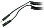 25' Coiled 3.5mm Stereo Mini Extension Cable Male to Female