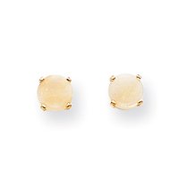 14k 5mm Opal Earrings - October