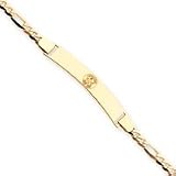 14K Boston Red Sox Sm Pol Logo Id Bracelet W/Figaro Link