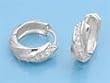 Sterling Silver CZ Huggie Earrings - Size: 17mm x 5mm