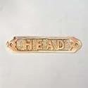 Brass Head 5" Sign Nautical Decor Nautical Theme Model Ship Marine Toliet