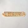 Brass Head 5" Sign Nautical Decor Nautical Theme Model Ship Marine Toliet