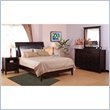 Modus City II Leatherette Low Profile Sleigh Bed in Coco 4 Piece Bedroom Se ....