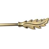 Review Factory Direct Drapes  / Satin Brass Curtain Rod w/ Leaf Finial 60'' - 108'' Width