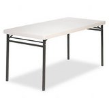 Endura economy molded folding table, 60 x 30, off-white with bronze legs