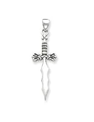 Sterling Silver Antiqued Dagger Pendant QC3946"