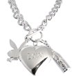 Review   / Officially Licensed Silver Plated PLAYBOY Champagne LOVE LOCKET Necklace