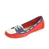Rockport Abigard | Ladies Flat Shoes Red Off White by Rockport
