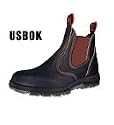 Redback USBOK Chelsea Boots Claret Brown with Steel Toe Cap from Australia