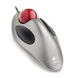 Optical Trackball Marble Mouse, Four-Button/Scroll, Programmable, SR/BE
